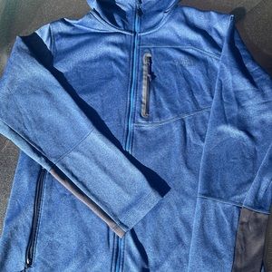 North Face men’s Canyonlands Hoodie fleece jacket.  Shady Blue Heather. Men’s lg